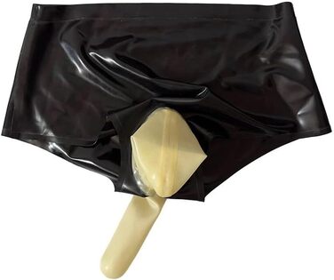 Штани латексні ALMYMM для жінок, сексуальна білизна з анатомічною вставкою, чорний колір, універсальний розмір