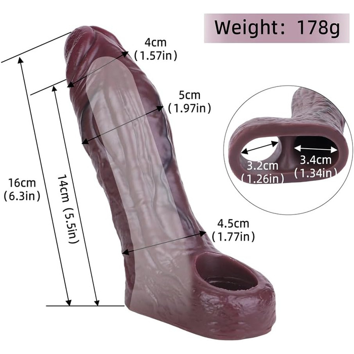 Реалістична фалоімітатор (пеніс-манжета) для чоловіків – збільшувач пеніса з підтримкою яєчок та текстурою вен. Імітатор пеніса для збільшення та продовження статевого акту.