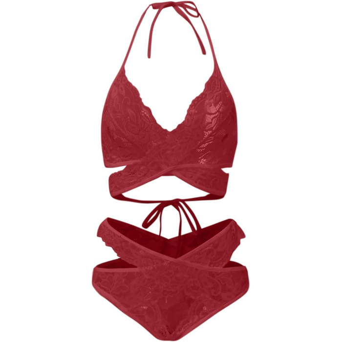 Сексуальна спідниця-боді SRZYMJ з мереживом, V-подібний виріз, червона (A5-L)