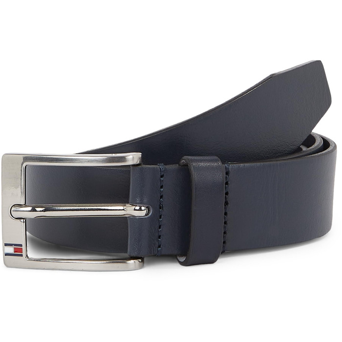 Чоловічий шкіряний ремінь Tommy Hilfiger NEW ALY, темно-синій, ширина 3.5 см, розмір 95