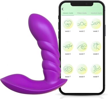 Вібратор з дистанційним керуванням та додатком, 9 режимів вібрації, жіночий вібратор-метелик, анальний дildo, іграшки для пар, фіолетовий