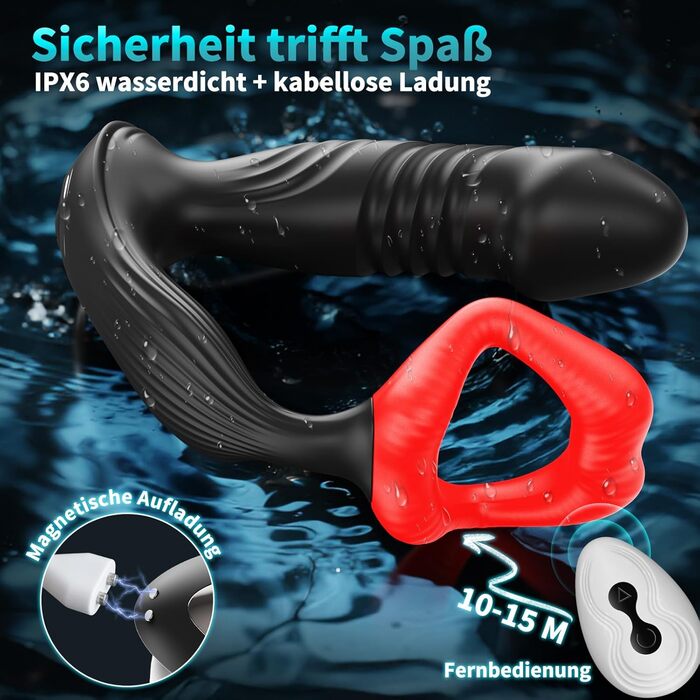 Вібратор для чоловіків для стимуляції простати Timzeit - анальний вібратор, кільце для пеніса з пультом дистанційного керування та додатком, анальний плагін з 9 режимами вібрації та 9 функціями імпульсу. Іграшка для дорослих.