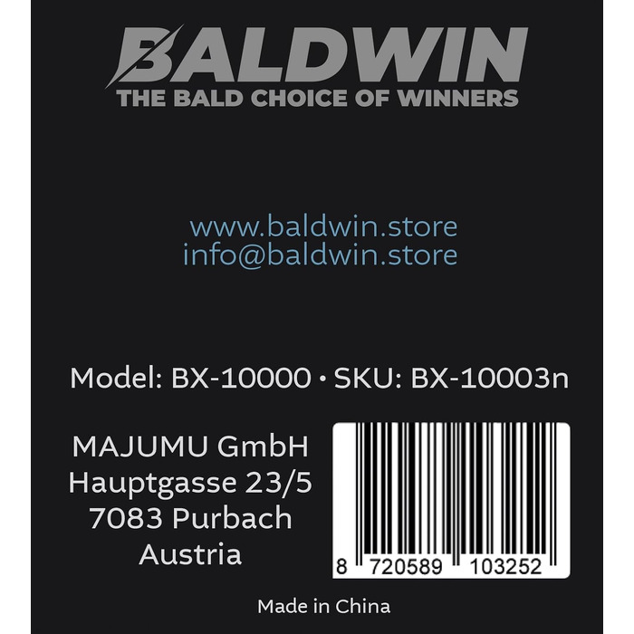 Тример для гоління голови BALDWIN 7D: магнітна голіва, водонепроникний electric head shaver для сухого та вологого гоління, набір з 3 змінними лезами