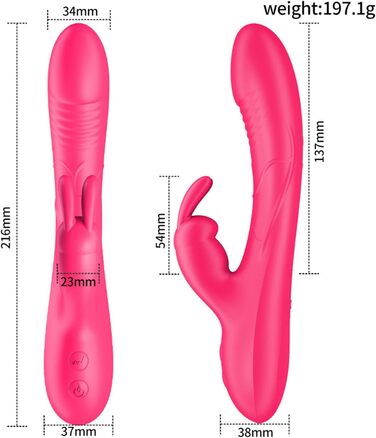Вібратор для жінок: кліторальний та G-точковий, силіконовий кролик, 10 режимів, реалістичний секс-іграшка для пар, рожевий