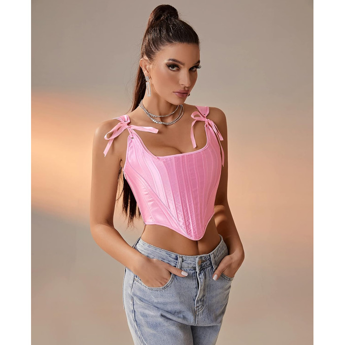 Корсет жіночий Dreay вінтажний, асиметричний, з шнурівкою, бюстгальтер, шорти для фігури, рожевий S