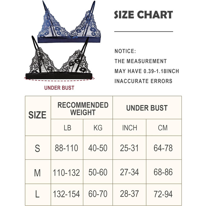 Жіноча білизна: 3 шт. мереживних бюстгальтерів без кісточок, сексуальних балконетів та push-up бюстгальтерів S-L (білий, чорний, синій)