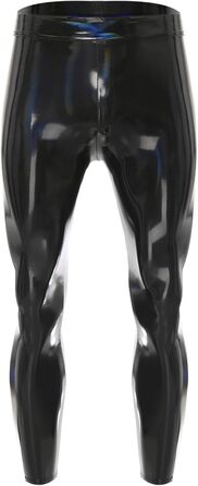 Чоловічі шкіряні лосини-легінси з ефектом лаку Winying, чорні, 3XL
