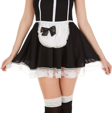 Костюм покоївки Dressforfun Tectake: сексуальний наряд з декольте, включає пов'язку на голову та панчохи (XL)