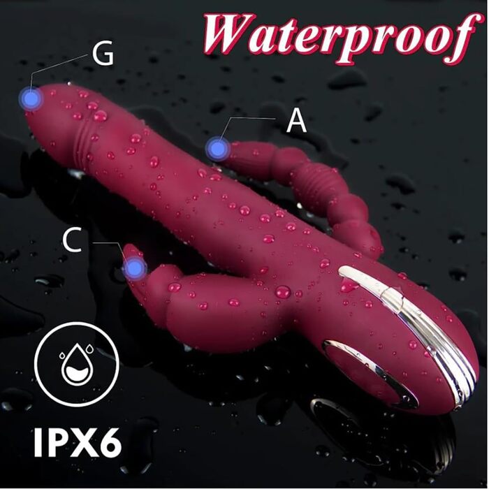 Вібратор-дилда JFRong 3-в-1 для жінок: стимуляція G-точки, клітора та анусу. 10 режимів вібрації та телескопічна конструкція. Інтимні іграшки для дорослих