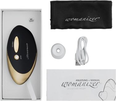 Womanizer PRO W500 - вібратор для стимуляції клітора, GOLD EDITION, чорний та золотий, 12 інтенсивностей, водонепроникний