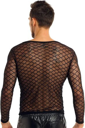 Чоловіча футболка з шнурівкою та сіткою, прозора - для клубів та вечірок