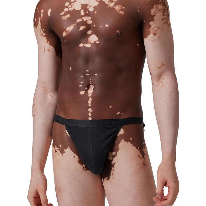 Танга чоловічі Skiny з бавовни рифлення, G-String (2 шт.) XL, чорний (080693)