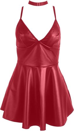 Набір жіночої білизни: ремінь, шкарпетки, спідниця з екошкіри, регульований комірний ланцюжок (Червоний, XL)