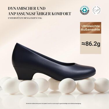 Жіночі туфлі-човники Dream Pairs на стійких підборах, темно-сині (розмір 43 EU)