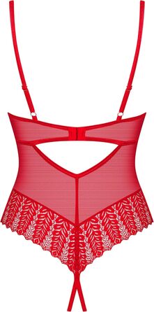Сексуальний жіночий комплект спідньої білизни Selente Love & Fun: боді, боді-отворт та шовкова маска для очей. Зроблено в ЄС. Білий/отворт (XL-XXL, Червоний/мереживний-отворт)