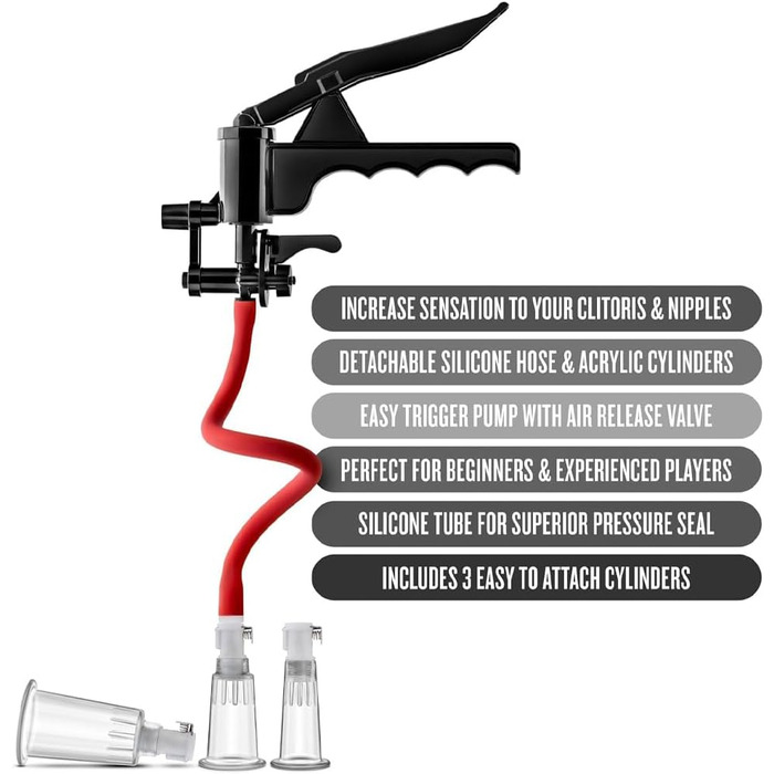 Набір для стимуляції клітора та вагіни: вакуумний насос, стимулятор сосків. Для дорослих.