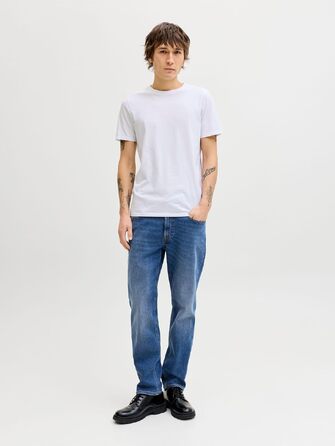 Чоловічі джинси Jack & Jones JJIClark Basic Straight синього кольору, прямий крій, Blue Denim (32W / 32L)