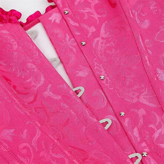 Корсет для повних грудей: спідня білизна, корсаж, весільний варіант, рожевий/червоний сатин