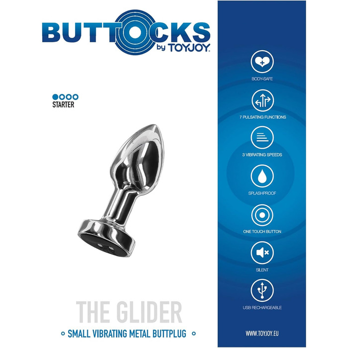 Вібруючий металевий анальний пробка Toyjoy S