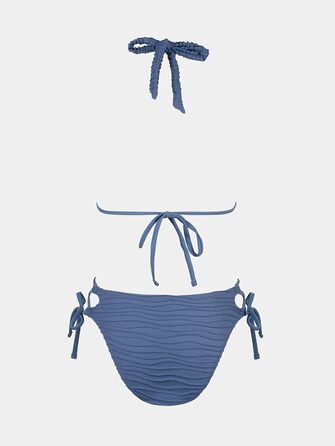 CUPSHE БІКІНІ Сет: V-подібний виріз, зав'язки, низька талія, мереживо, двочастинний купальник, блакитний