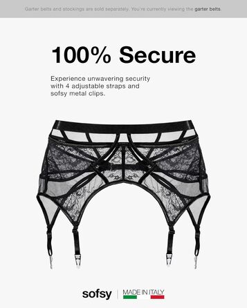 Сорочки-стрінги Softy з мереживом, чорні, розмір XXL. Стрінги з застібками для панчіх.