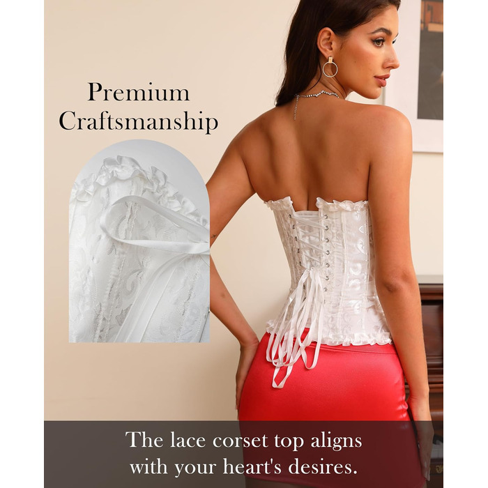 Корсет для жінок - бюстєль-корсет, топ, повна грудь, корсаж, шнурівка, талія, спідня білизна, чорний, розмір S