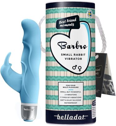 Вібратор для жінок Belladot Barbro Rabbit - блакитний, для клітора та G-точки, 7 режимів, для подвійного задоволення