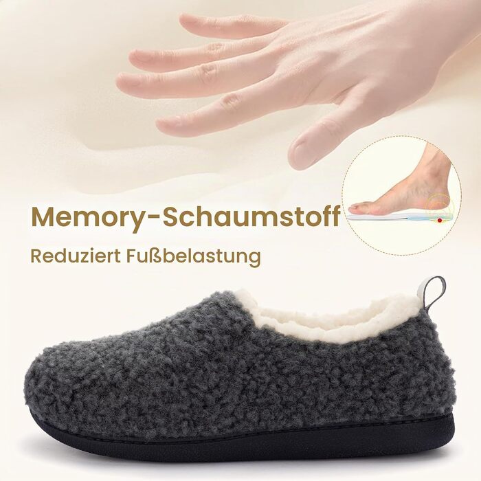 Жіночі домашні капці RockDove Nomad з ефектом пам'яті (Memory Foam), розмір 39/40 EU, темно-сірі