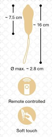 ORION Bullet-Ei - інтимний масажер для жінок та чоловіків, 7 режимів вібрації, з петлею та пультом керування, мідний дизайн, чорний колір