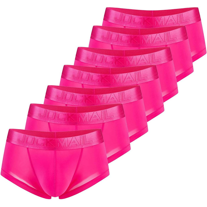 Чоловіча труси боксер з м'якої тканини, дихаюча, ретро-стиль, 7 шт. в упаковці, рожевий XL