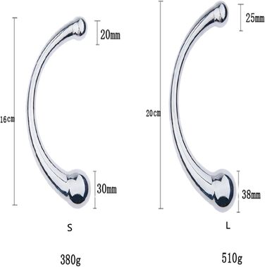 Масажний стрижень Doppekopf Dido з подвійним кінчиком (срібло) для чоловіків та жінок