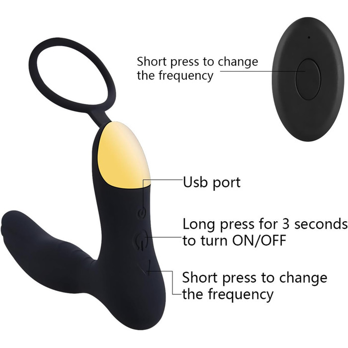 Вібраційний кільце для пеніса TYDAY: 10 режимів, водонепроникний, з пультом дистанційного керування