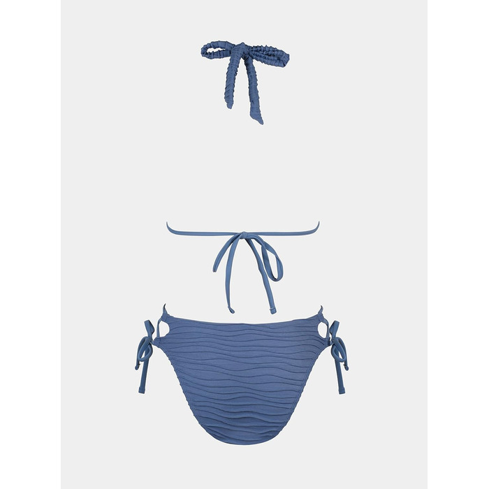 CUPSHE БІКІНІ Сет: V-подібний виріз, зав'язки, низька талія, мереживо, двочастинний купальник, блакитний
