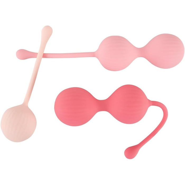 Набір для тренування м'язів тазового дна Orion Liebeskugel - інтенсивний набір з 3 шт. з рельєфною структурою, обертаються всередині, для початківців та досвідчених користувачів, рожевий