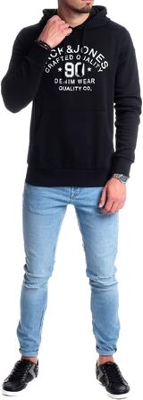 Чоловічий худі Jack & Jones з логотипом, чорний (розмір 3XL)
