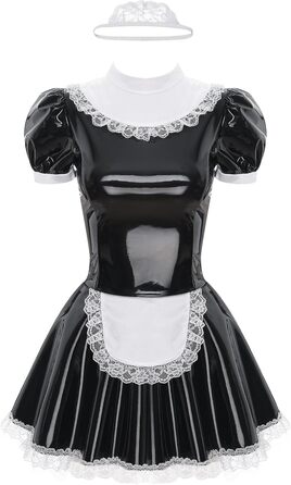 Костюм горничної з короткими рукавами, чорний (L), Xnihocha