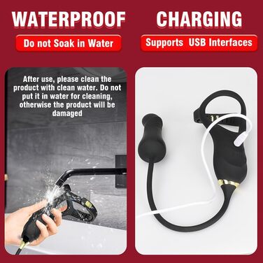 Масажер простати для чоловіків NAIXBTY з кільцем на пеніс, пультом дистанційного керування та телескопічним вібратором. 10 режимів вібрації + режим штовхання. Інтимні іграшки для чоловіків