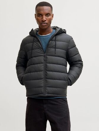 Чоловіча стібана куртка JACK & JONES, чорна, розмір XL