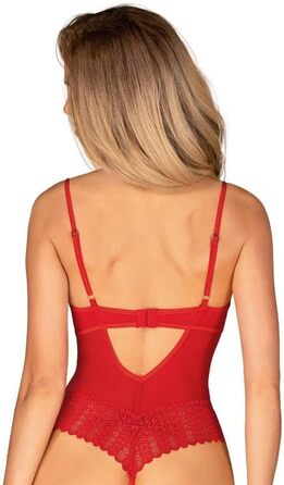 Сексуальний жіночий комплект спідньої білизни Selente Love & Fun: боді, боді-отворт та шовкова маска для очей. Зроблено в ЄС. Білий/отворт (XL-XXL, Червоний/мереживний-отворт)