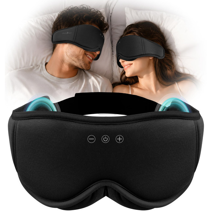 Маска для сну з Bluetooth-навушниками MUSICOZY, 3D бамбукова бавовна, колір темний