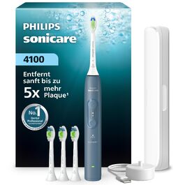 Електрична сонічна зубна щітка Philips Sonicare 4100 (HX3683/33) темно-синя, з 4 насадками W2 Optimal White, дорожнім кейсом та USB-зарядним пристроєм