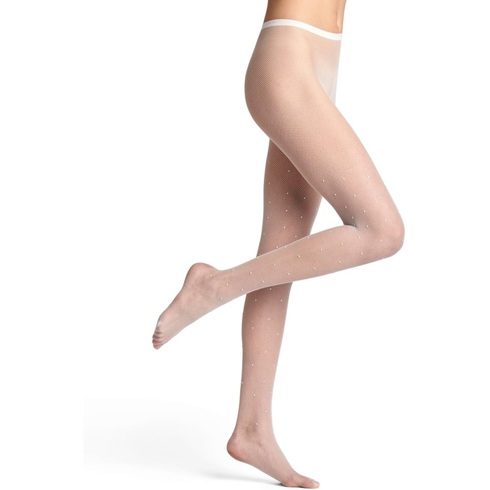 Шкарпетки-шкарпетки FALKE x Kaviar Gauche для жінок, прозорі, розкішні, для весілля, без пояса, з тонким швом на кінчику пальців, м'яка тканина, 1 шт., Білий Pearl 2036 Lace (S-M)