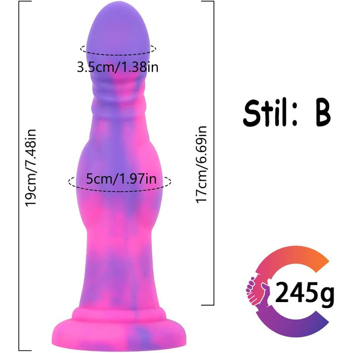 Силіконовий анальний дildo Kuaecr 5 Arten з сильним присоском для стимуляції G-точки. Підходить для жінок та чоловіків.