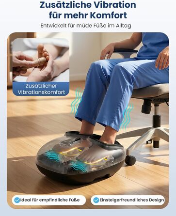 Електричний масажер для ніг COMFIER Shiatsu, інфрачервоний масажер стоп, чорний