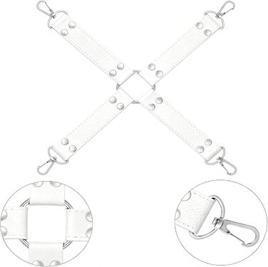 Набір для БДСМ зв'язування: пов'язка на очі, бандаж, наручники, анальний плаг, клямки для сосків, бавовняне трос, петарди, для пар (рожевий та білий)