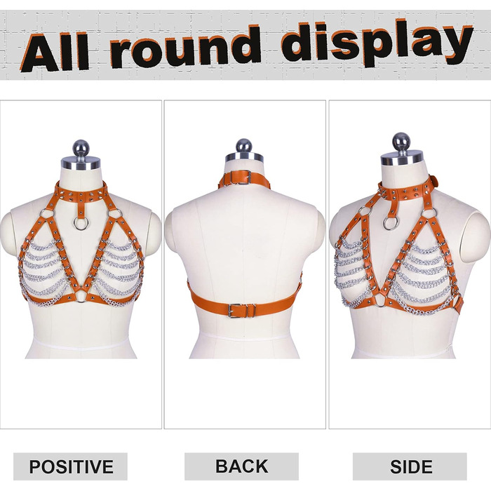 PETMHS Корсет з шкіри для жінок, повне покриття, готичний стиль, помаранчевий колір