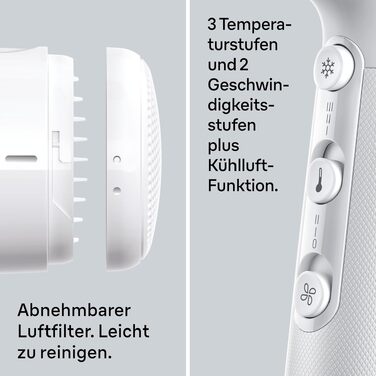 Фен для волосся Braun HD4.2 з дифузором та styling-насадкою, технологія Super IONTEC, 2100 Вт, 3 температури та 3 швидкості, чорно-сірий (BRHD226E)