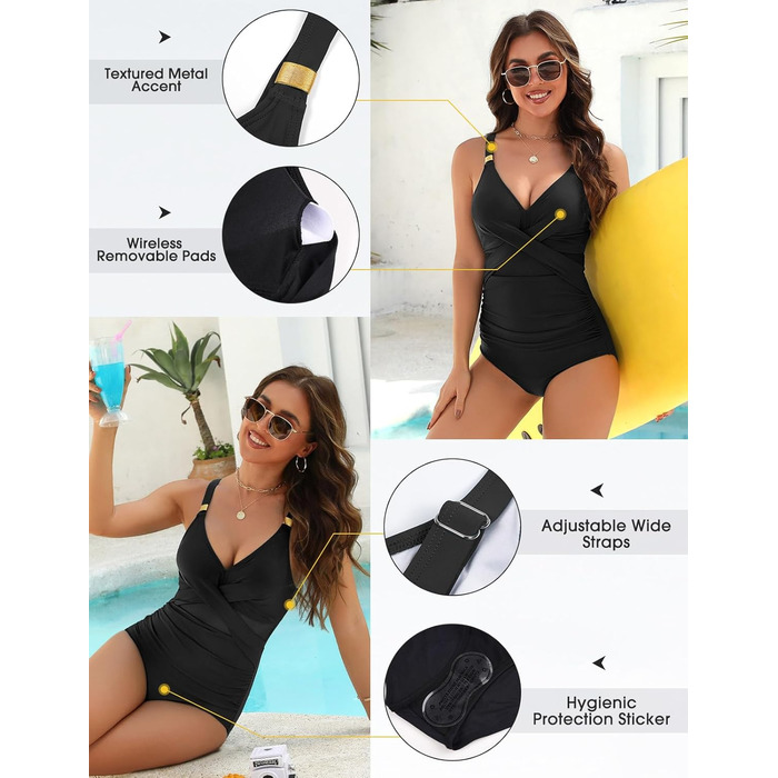 Чорний купальник для жінок з ефектом корекції фігури, моделювання живота, з воланами, виріз V-подібний, з вирізами, сексуальний, сітчатий, з чашками, XL