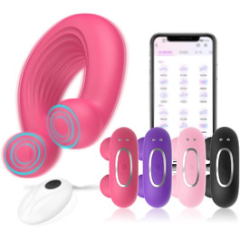 Вібраційний кільце для пеніса з Bluetooth, 9 режимів вібрації, стимулятор G-точки, секс-іграшки для чоловіків та жінок (чорний)
