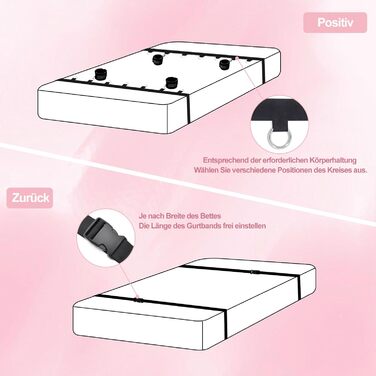 Набір для БДСМ Bett Fesseln: Фетіш-іграшки для пар з наручниками, кайданами, пов'язкою на очі та клямками. Стабільний набір для сексуальних ігор